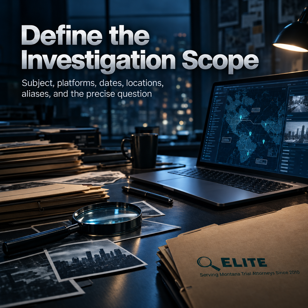 Scope checklist for authorizing a social media investigation